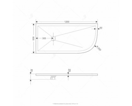 Душевой поддон RGW ST/AL-W 90x120 см, асимметричный, белый