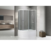 Душевой уголок Royal Bath RB 8120BK-T 120х80 см, с прозрачными стеклами, правосторонний